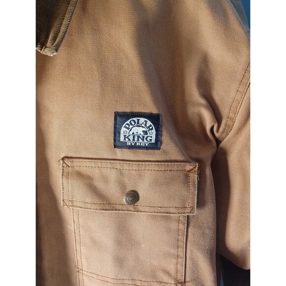 VTG Polar King Duck Canvas Work Jacket Brown Quilted Talon Zip USA Faded 3XL - Picture 2 of 16